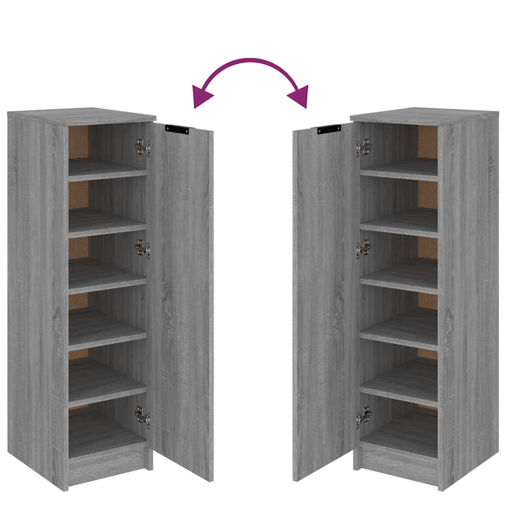 Schuhschrank 30X35X100 Cm Holzwerkstoff Grau Sonoma