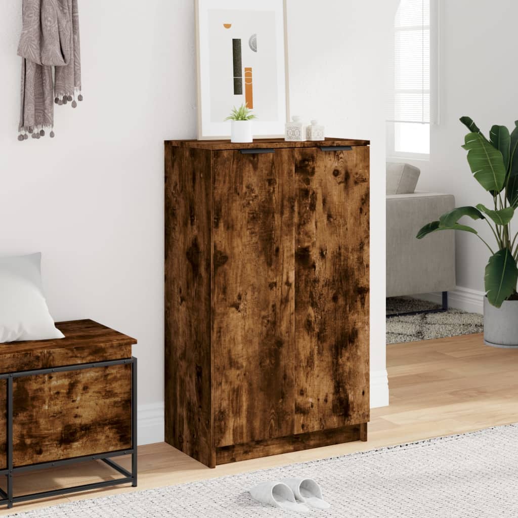 Schuhschrank 59X35X100 Cm Holzwerkstoff Räuchereiche