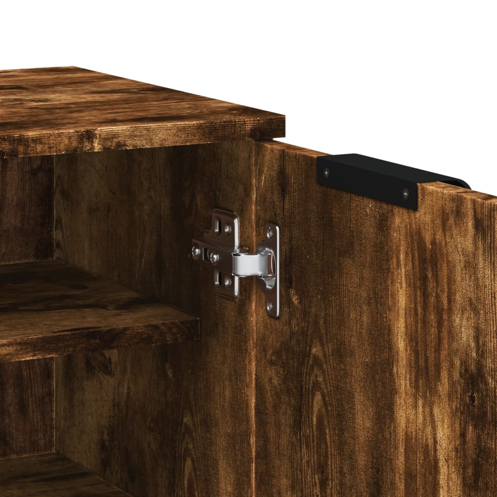 Schuhschrank 59X35X100 Cm Holzwerkstoff Räuchereiche