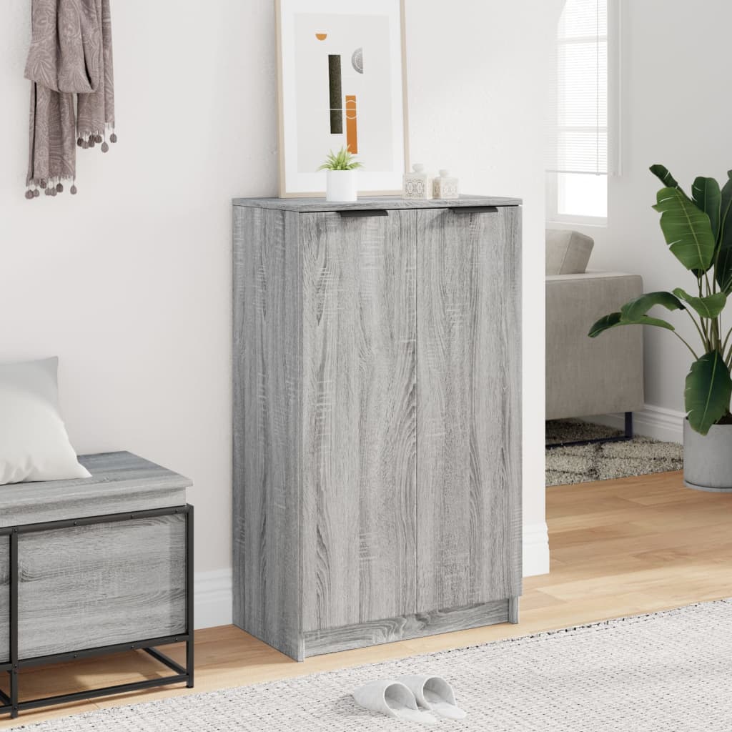 Schuhschrank 59X35X100 Cm Holzwerkstoff Grau Sonoma
