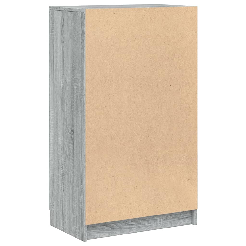 Schuhschrank 59X35X100 Cm Holzwerkstoff Grau Sonoma