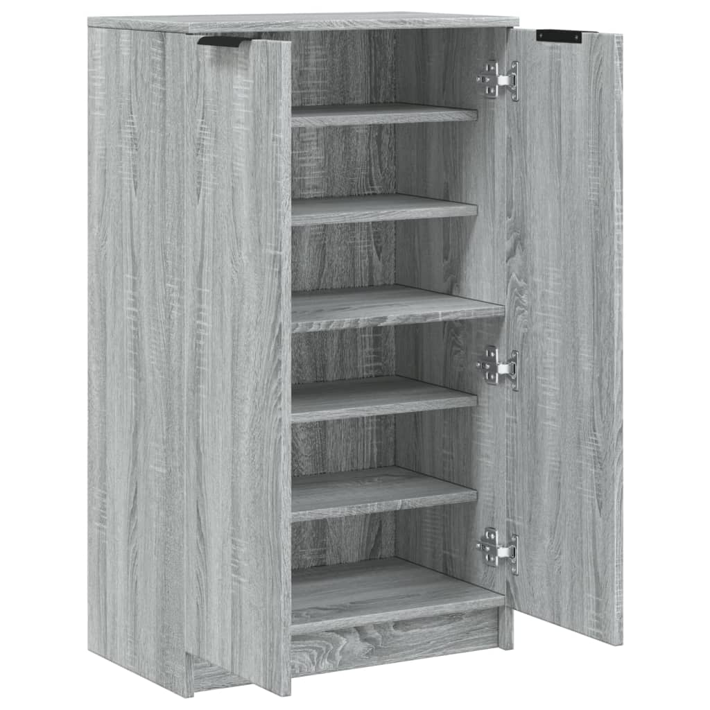 Schuhschrank 59X35X100 Cm Holzwerkstoff Grau Sonoma