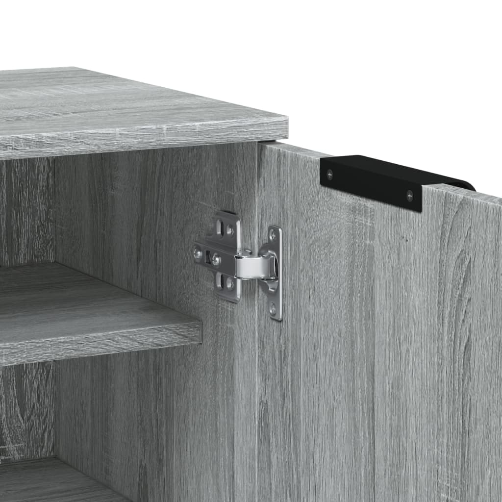 Schuhschrank 59X35X100 Cm Holzwerkstoff Grau Sonoma