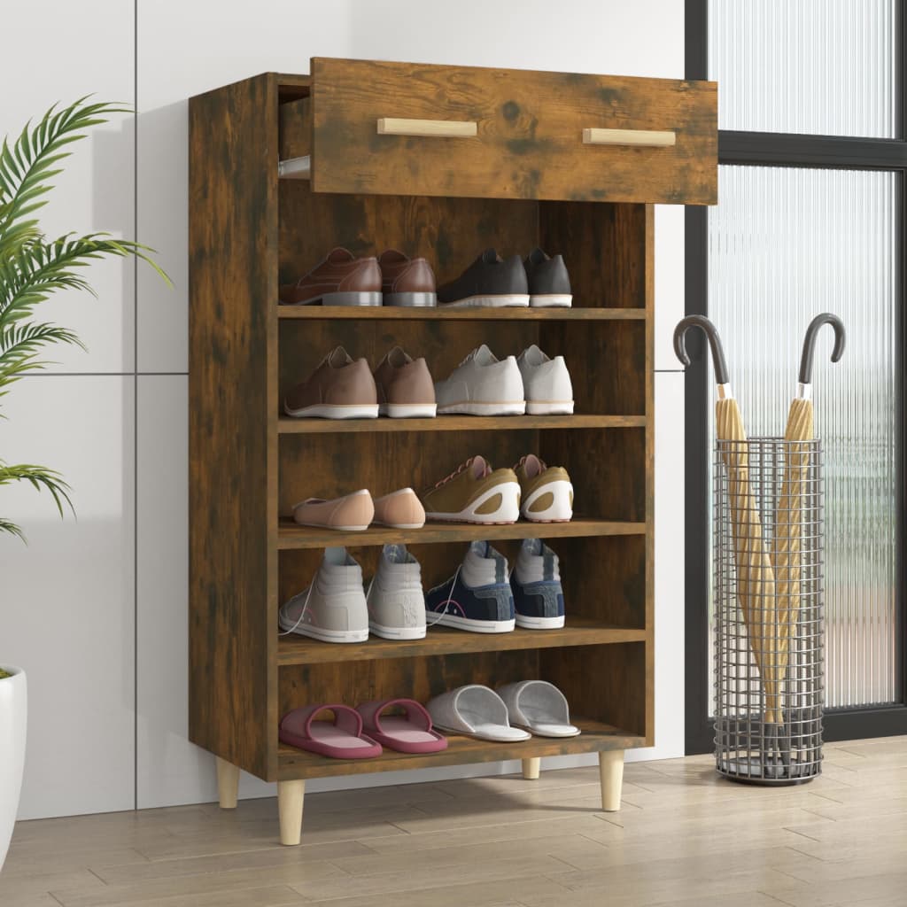 Schuhschrank 60X35X105 Cm Holzwerkstoff Räuchereiche