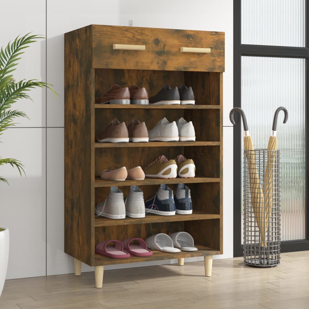 Schuhschrank 60X35X105 Cm Holzwerkstoff Räuchereiche