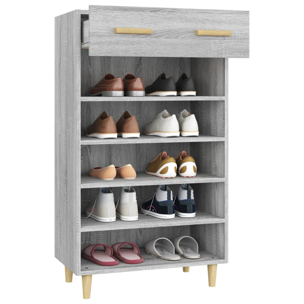 Schuhschrank 60X35X105 Cm Holzwerkstoff Grau Sonoma