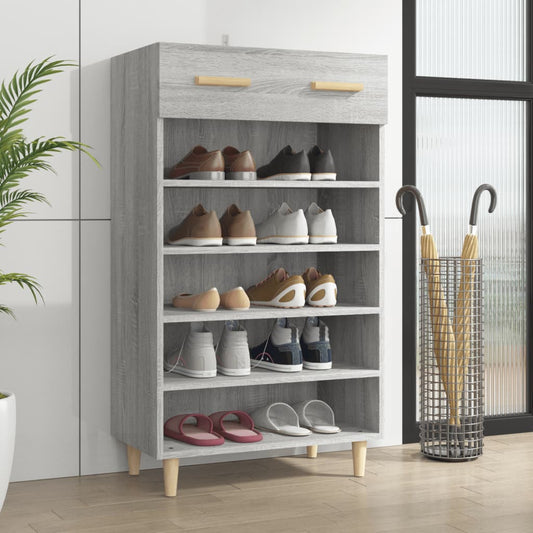Schuhschrank 60X35X105 Cm Holzwerkstoff Grau Sonoma