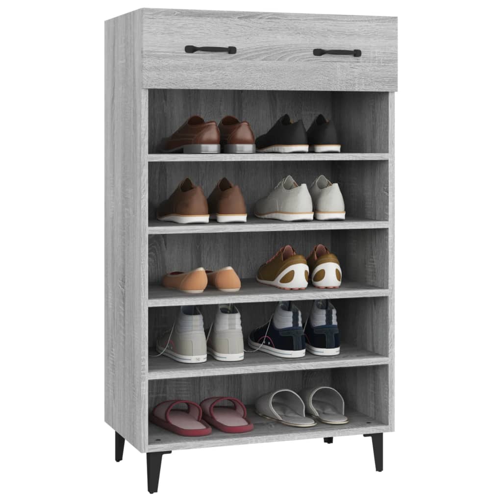 Schuhschrank 60X35X105 Cm Holzwerkstoff Grau Sonoma