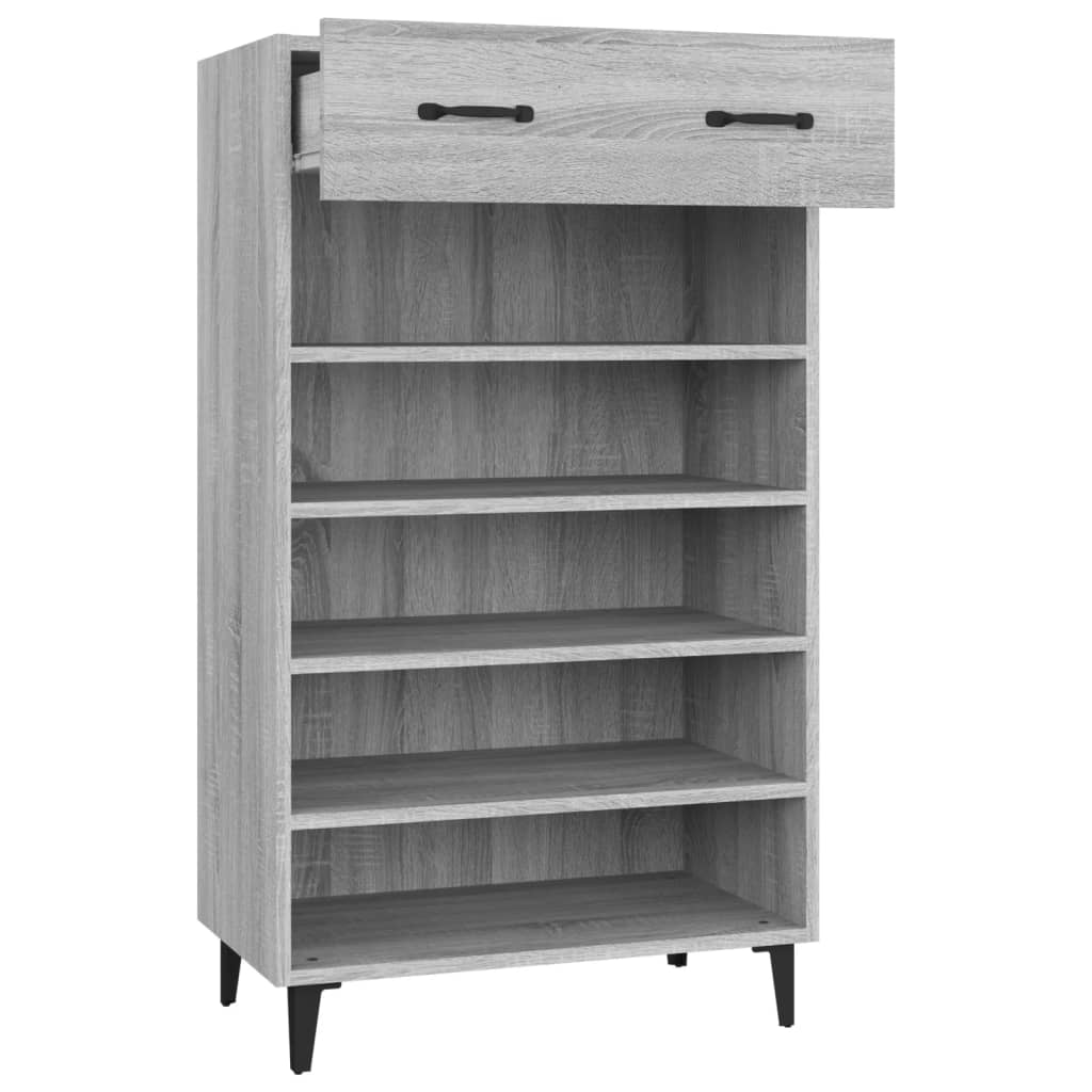 Schuhschrank 60X35X105 Cm Holzwerkstoff Grau Sonoma