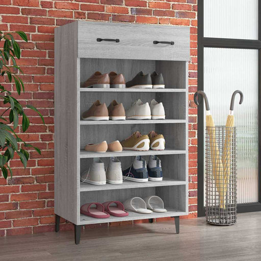 Schuhschrank 60X35X105 Cm Holzwerkstoff Grau Sonoma