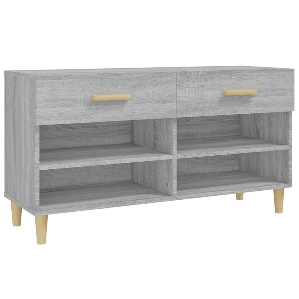 Schuhschrank 102X35X55 Cm Holzwerkstoff Grau Sonoma