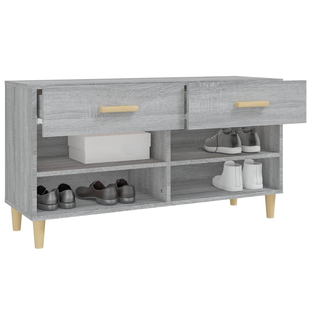 Schuhschrank 102X35X55 Cm Holzwerkstoff Grau Sonoma