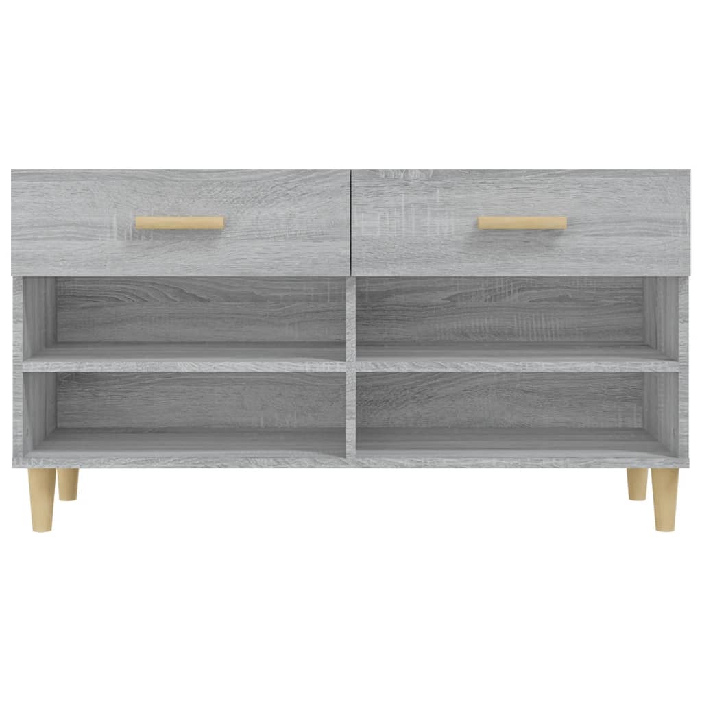 Schuhschrank 102X35X55 Cm Holzwerkstoff Grau Sonoma