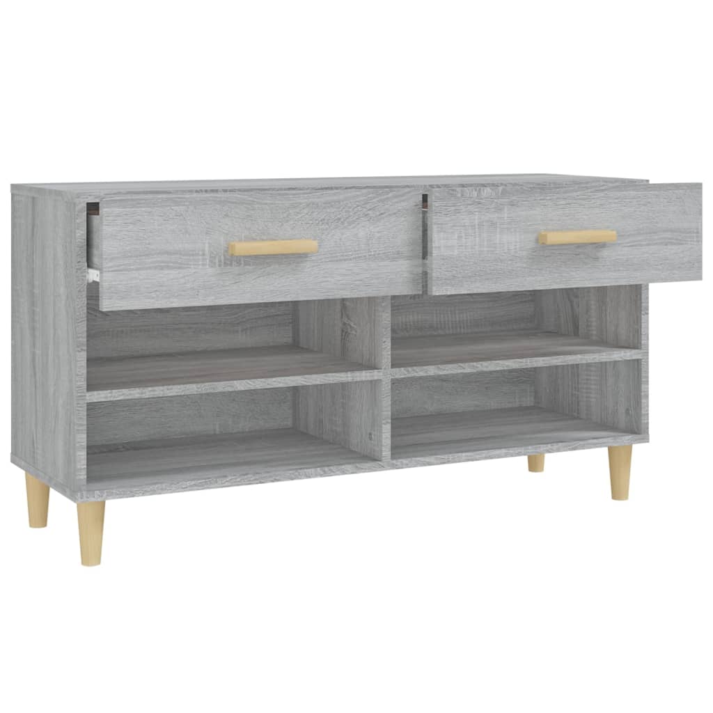 Schuhschrank 102X35X55 Cm Holzwerkstoff Grau Sonoma