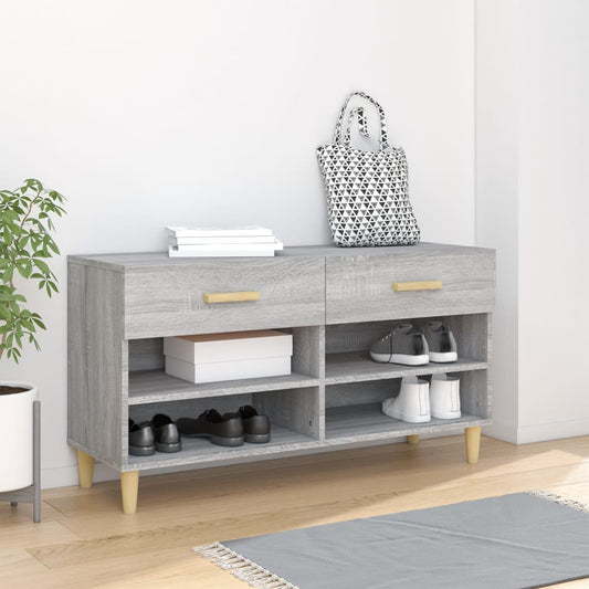 Schuhschrank 102X35X55 Cm Holzwerkstoff Grau Sonoma