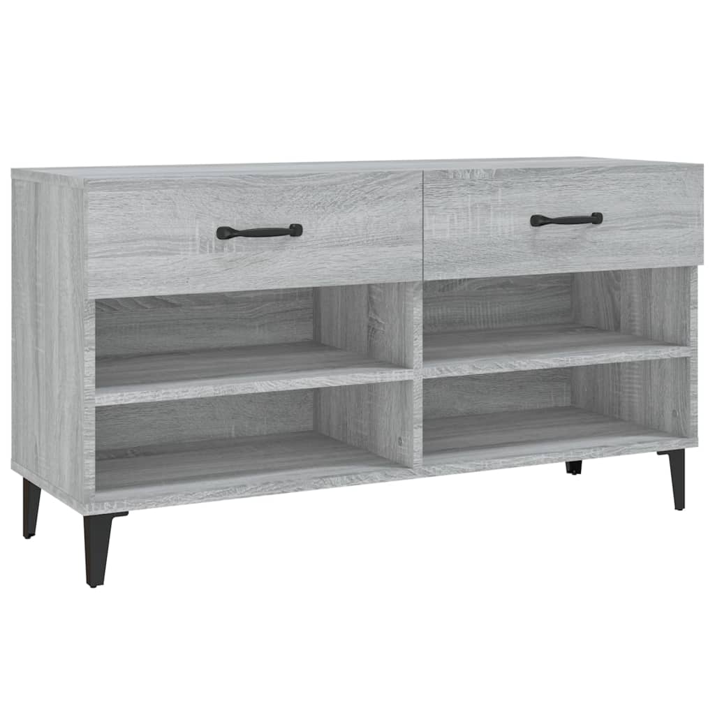 Schuhschrank 102X35X55 Cm Holzwerkstoff Grau Sonoma