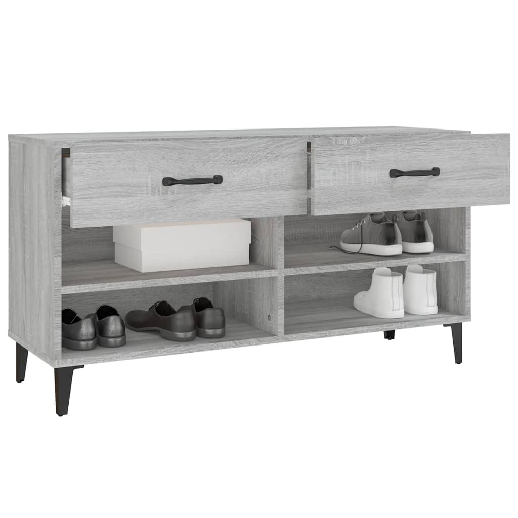 Schuhschrank 102X35X55 Cm Holzwerkstoff Grau Sonoma