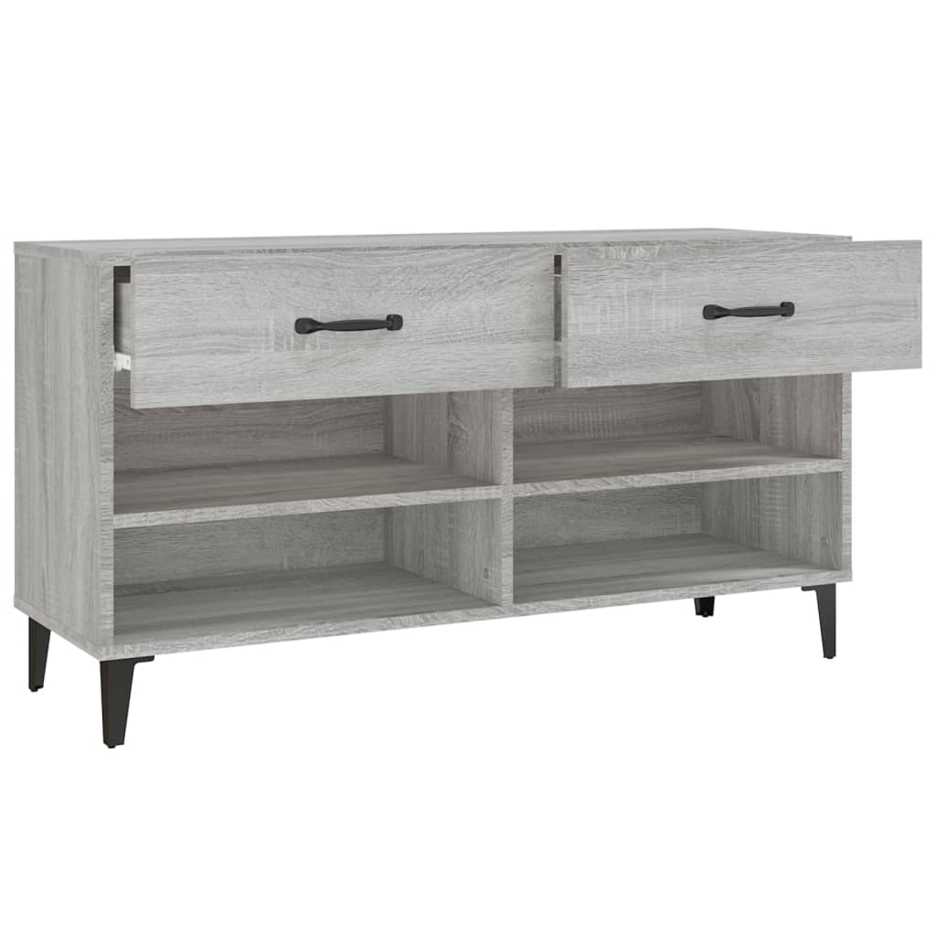 Schuhschrank 102X35X55 Cm Holzwerkstoff Grau Sonoma
