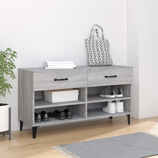 Schuhschrank 102X35X55 Cm Holzwerkstoff Grau Sonoma