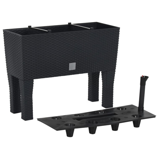 Hochbeet Anthrazit 60X25X46 Cm Pp-Rattan Grau Sonoma