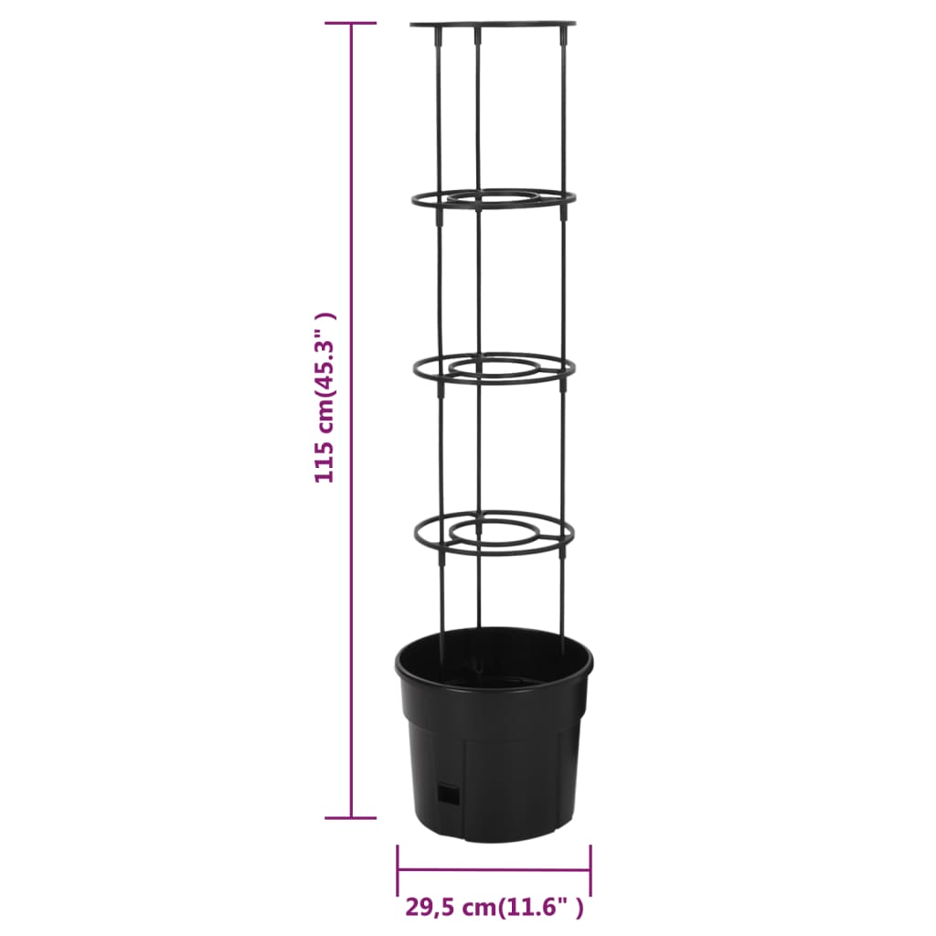 Tomatentopf Anthrazit Ø29,5X115 Cm Polypropylen