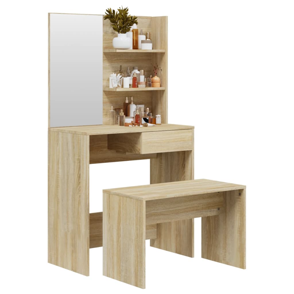 Schminktisch-Set Sonoma-Eiche 74,5X40X141 Cm