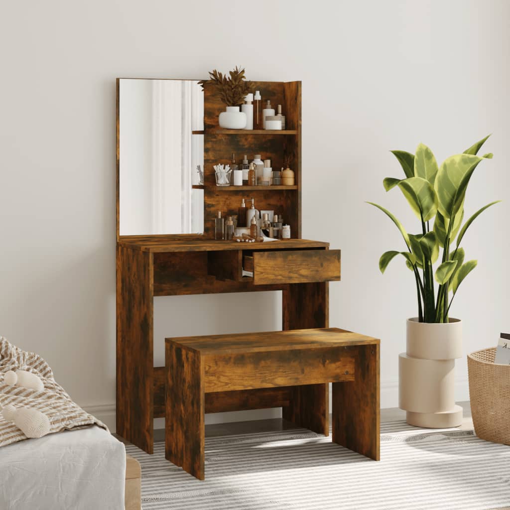 Schminktisch-Set Sonoma-Eiche 74,5X40X141 Cm