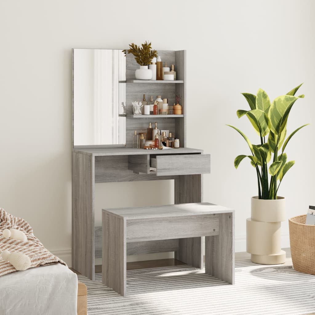Schminktisch-Set Sonoma-Eiche 74,5X40X141 Cm