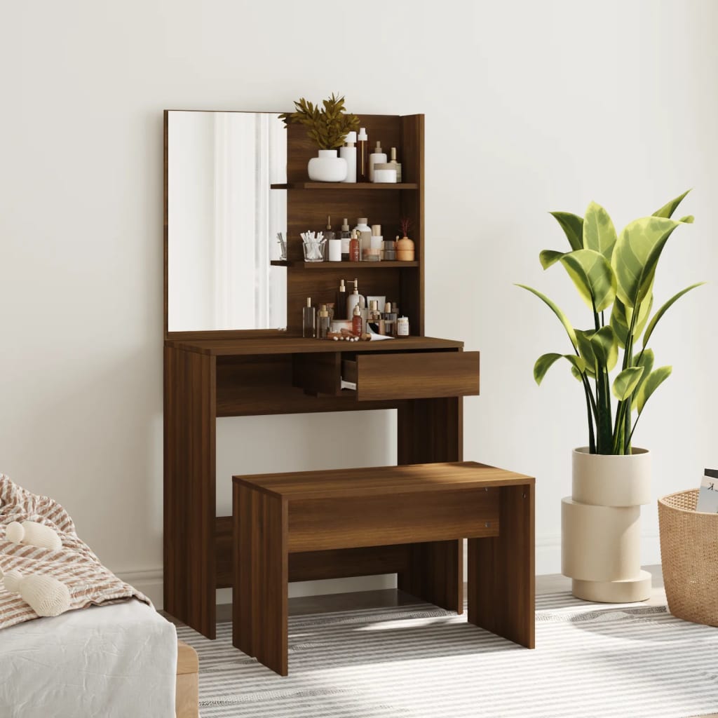 Schminktisch-Set Sonoma-Eiche 74,5X40X141 Cm