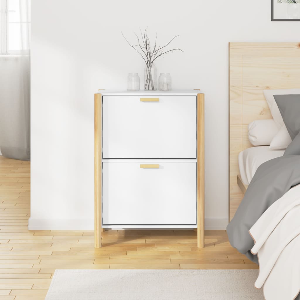Schuhschrank 57,5X33X80 Cm Holzwerkstoff Weiß