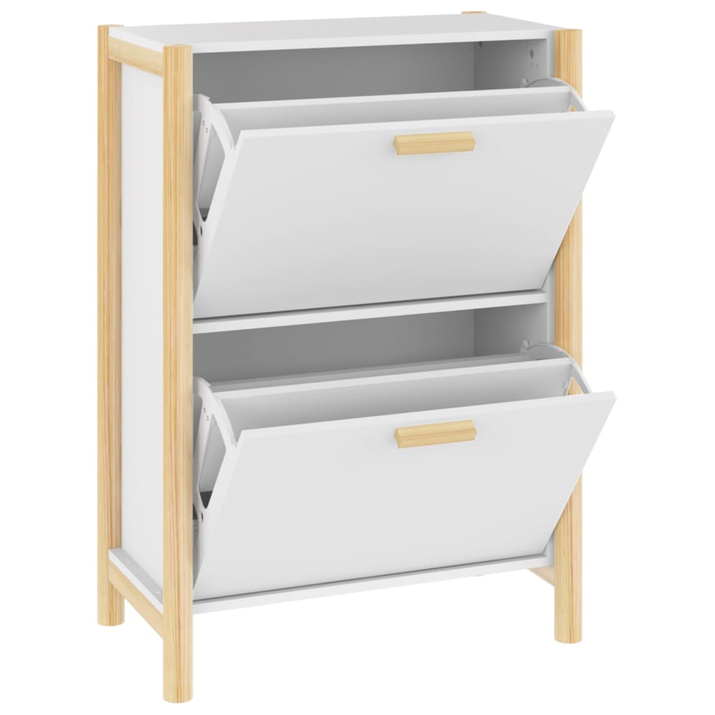 Schuhschrank 57,5X33X80 Cm Holzwerkstoff Weiß