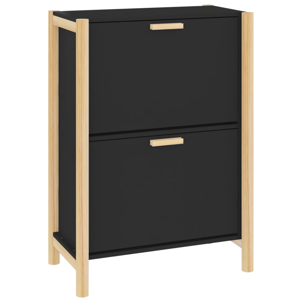 Schuhschrank 57,5X33X80 Cm Holzwerkstoff Schwarz