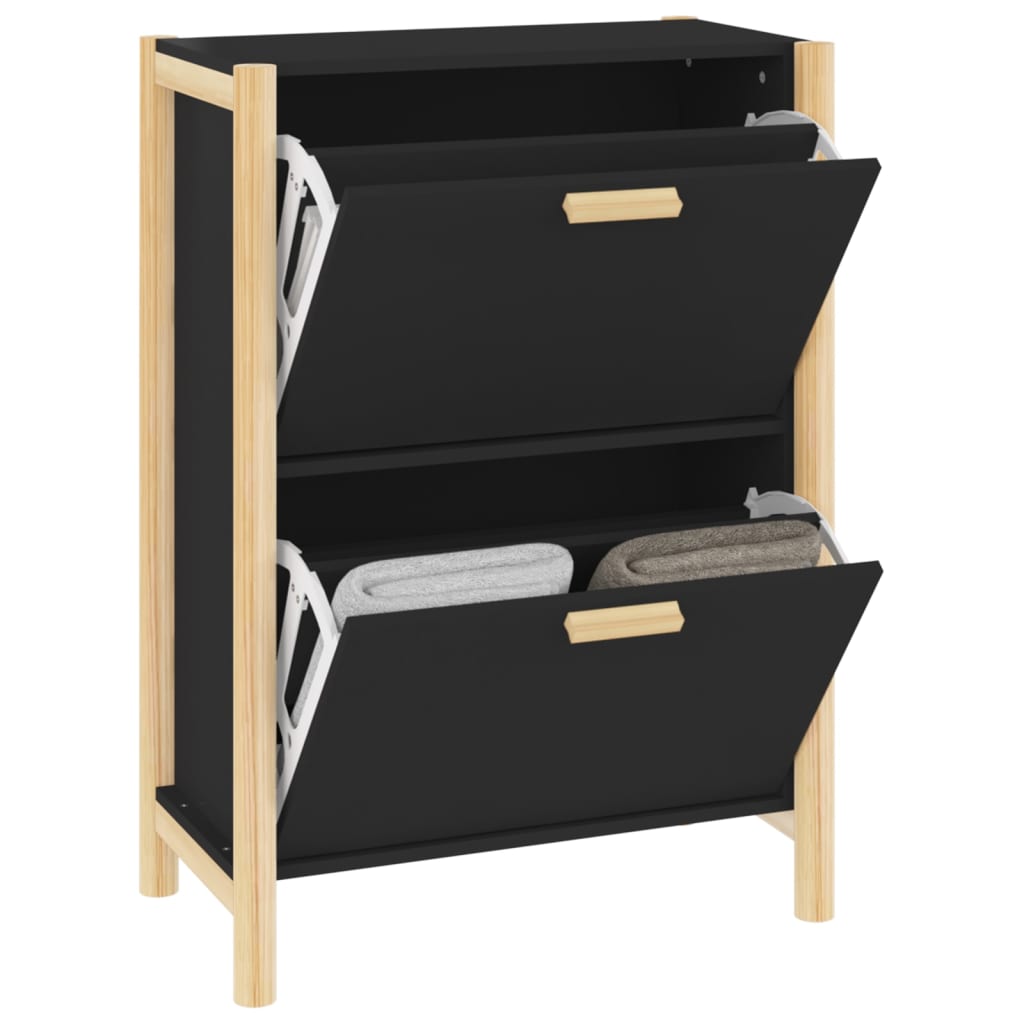 Schuhschrank 57,5X33X80 Cm Holzwerkstoff Schwarz