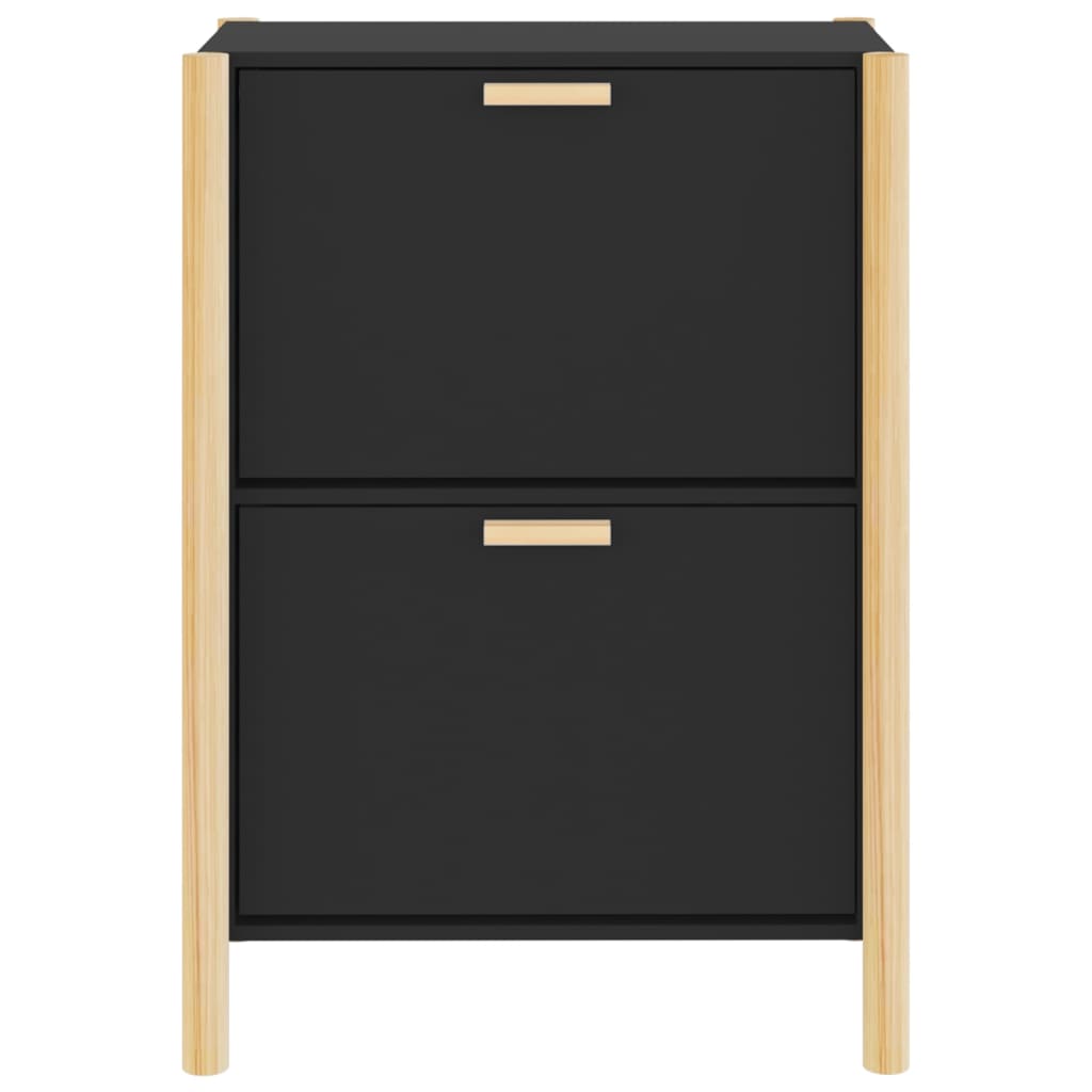 Schuhschrank 57,5X33X80 Cm Holzwerkstoff Schwarz