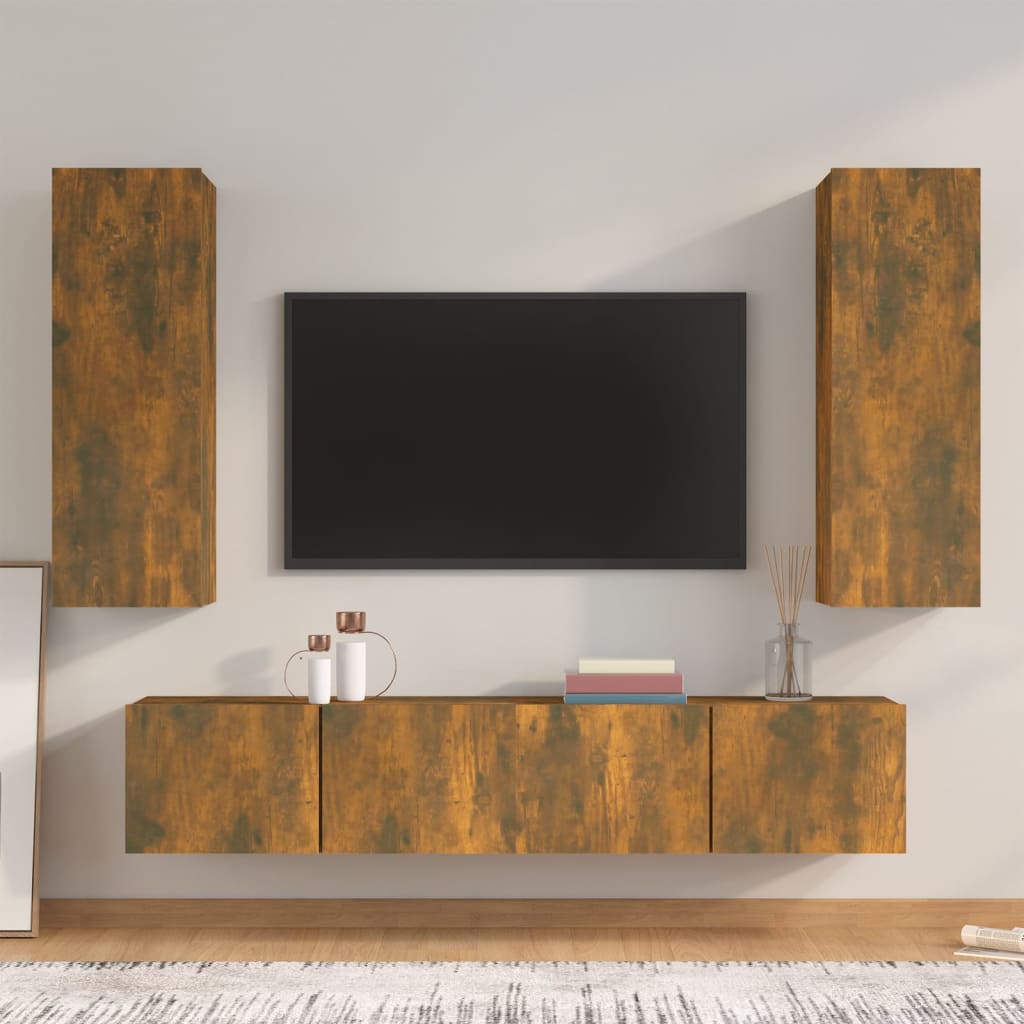 4-Tlg. Tv-Schrank-Set Holzwerkstoff