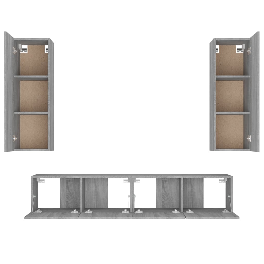 4-Tlg. Tv-Schrank-Set Holzwerkstoff