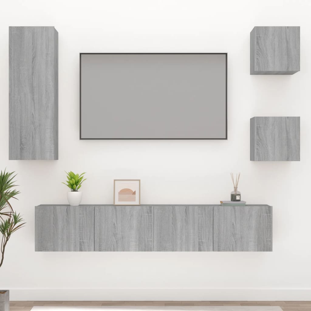 5-Tlg. Tv-Schrank-Set Holzwerkstoff