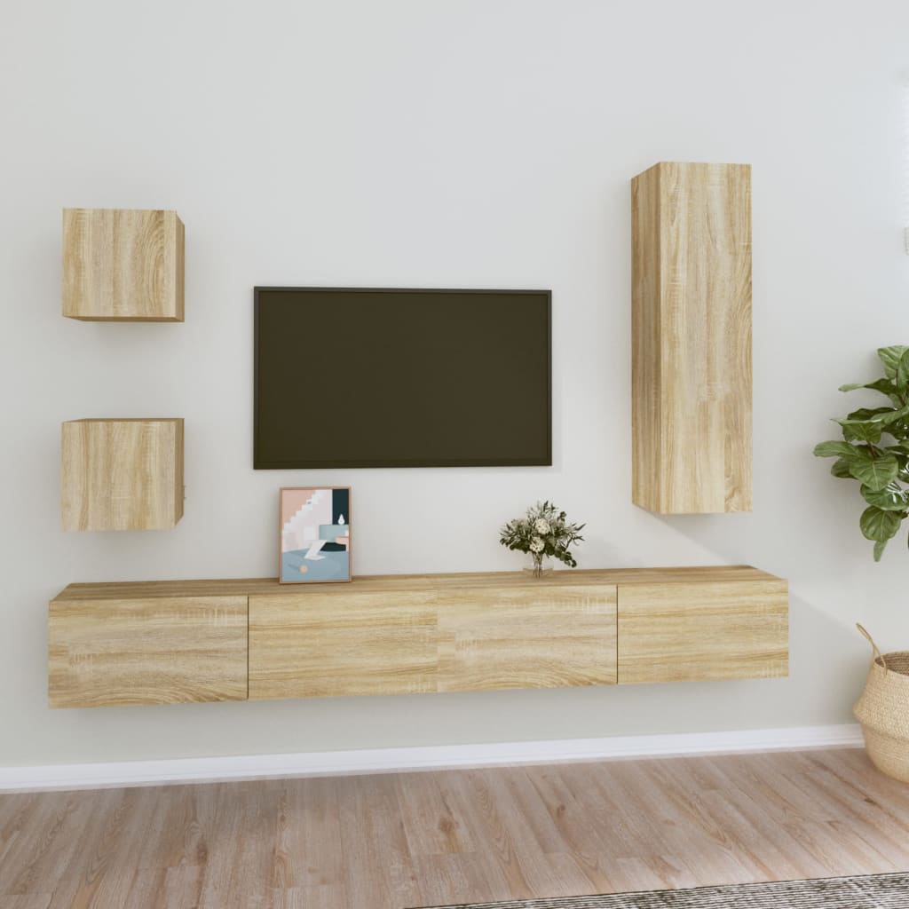 5-Tlg. Tv-Schrank-Set Holzwerkstoff