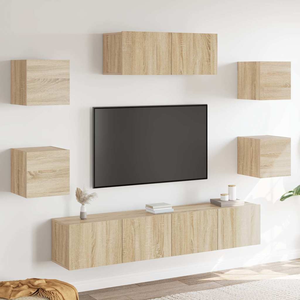 7-Tlg. Tv-Schrank-Set Holzwerkstoff
