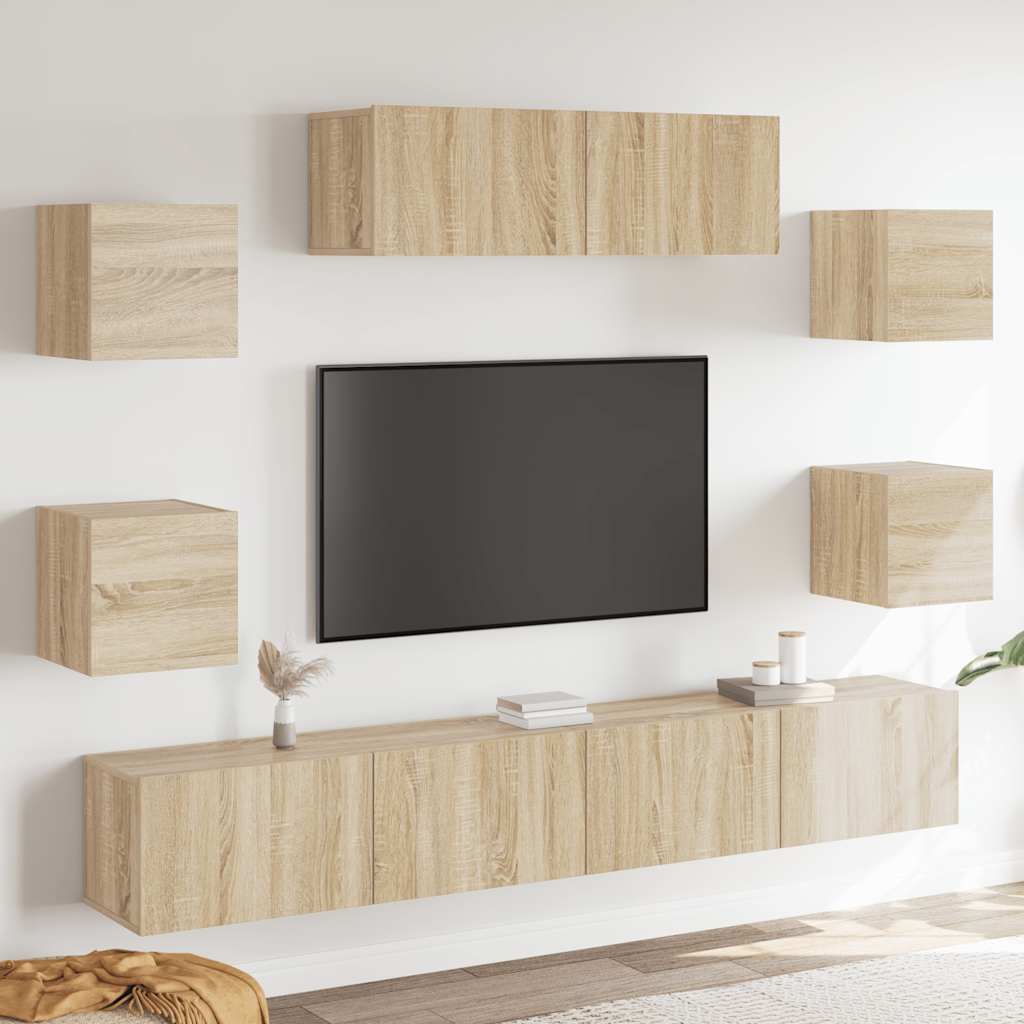7-Tlg. Tv-Schrank-Set Holzwerkstoff
