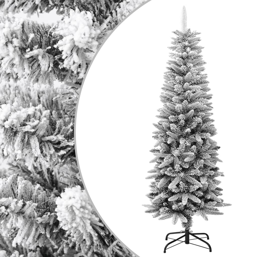 Künstlicher Weihnachtsbaum Schlank Mit Schnee 180 Cm Pvc & Pe