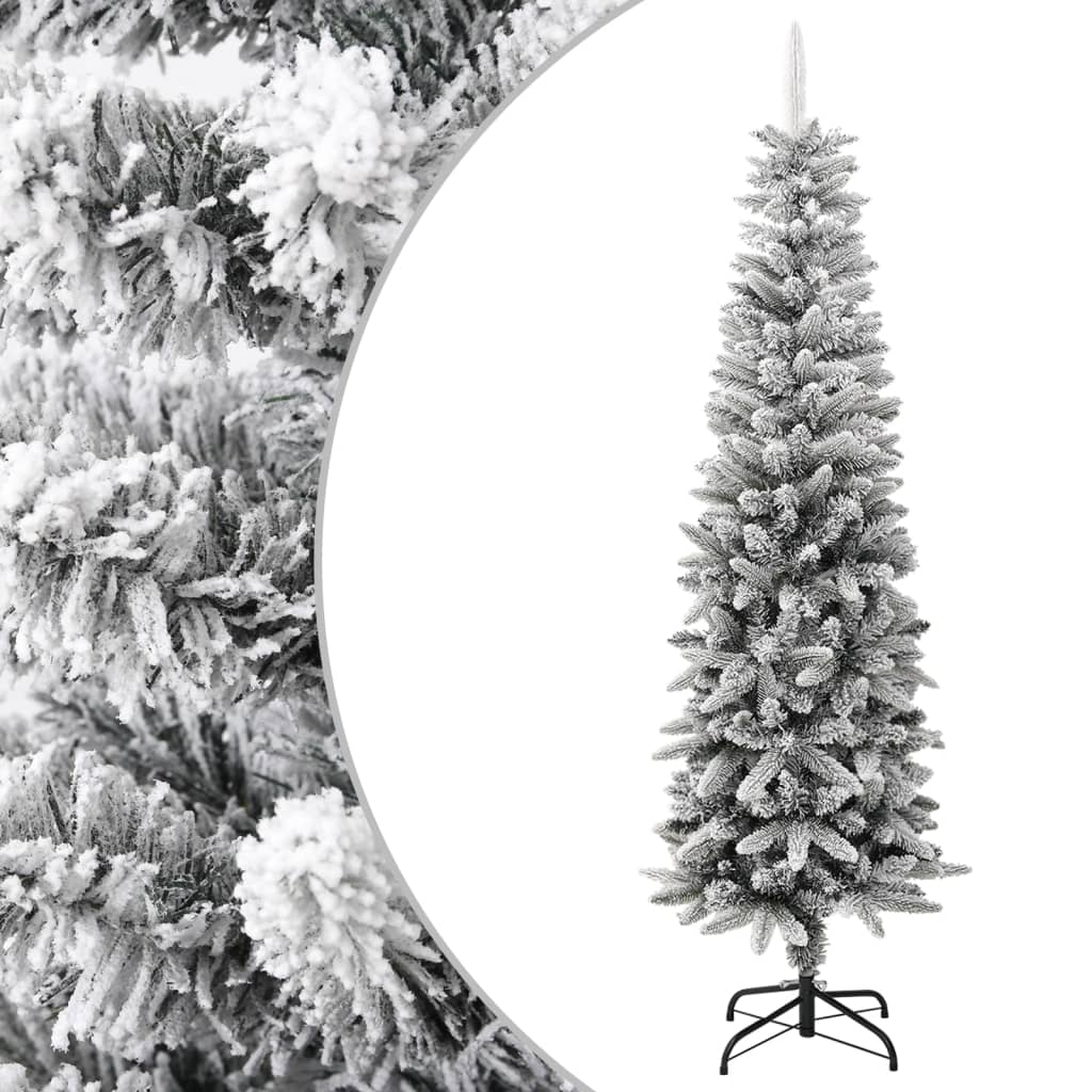 Künstlicher Weihnachtsbaum Schlank Mit Schnee 180 Cm Pvc & Pe
