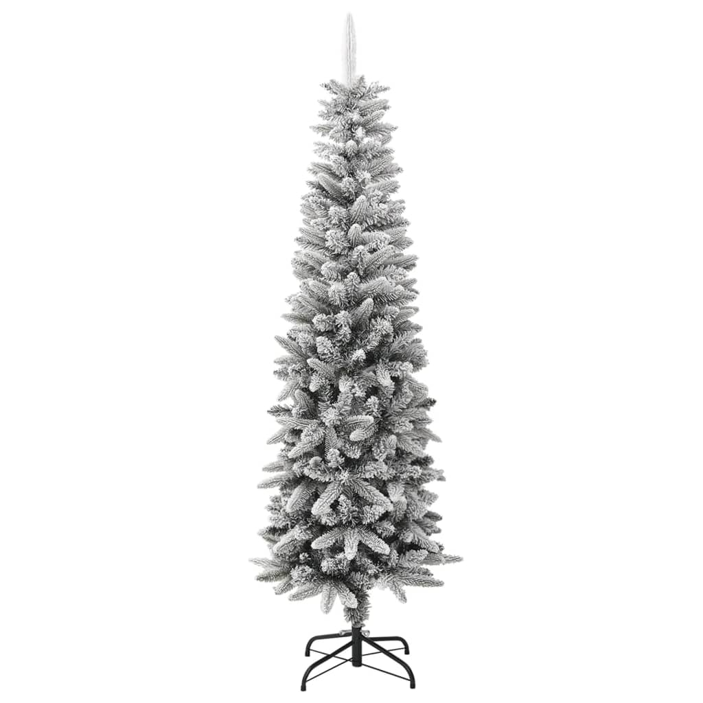 Künstlicher Weihnachtsbaum Schlank Mit Schnee 180 Cm Pvc & Pe