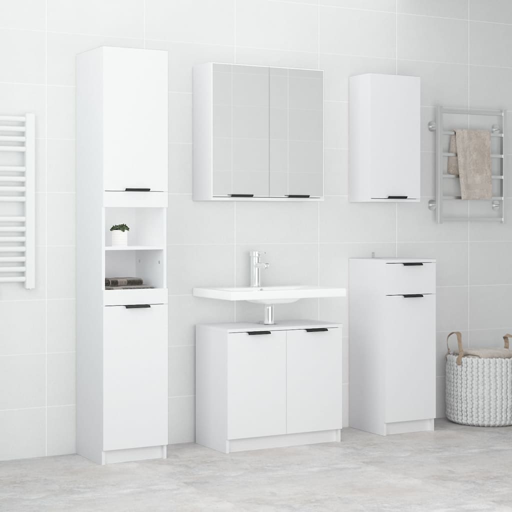 Badezimmermöbel-Set Mit Regal 5 Pcs Holzwerkstoff