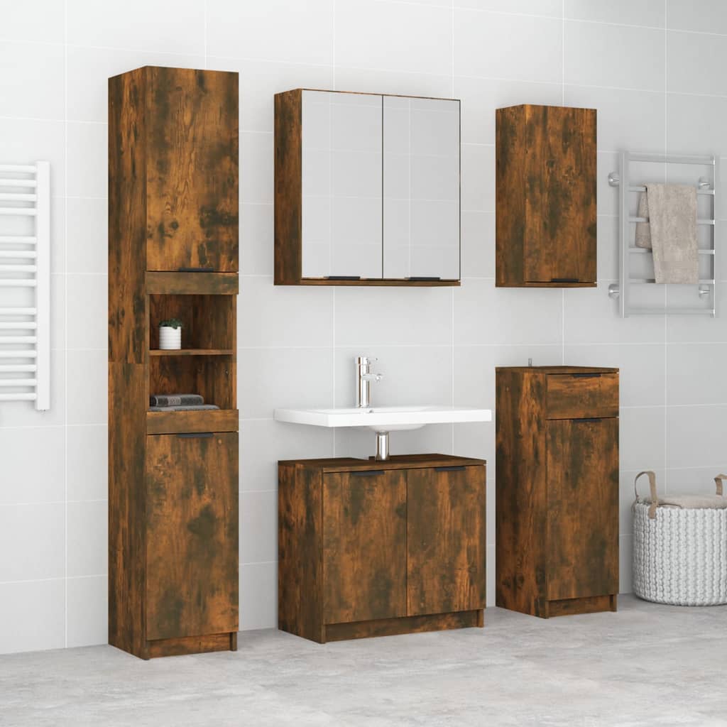 Badezimmermöbel-Set Mit Regal 5 Pcs Holzwerkstoff