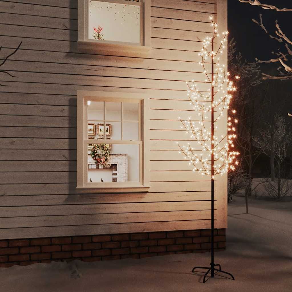 Led-Baum Mit Kirschblüten Warmweiß 368 Leds Weiß Und Blau