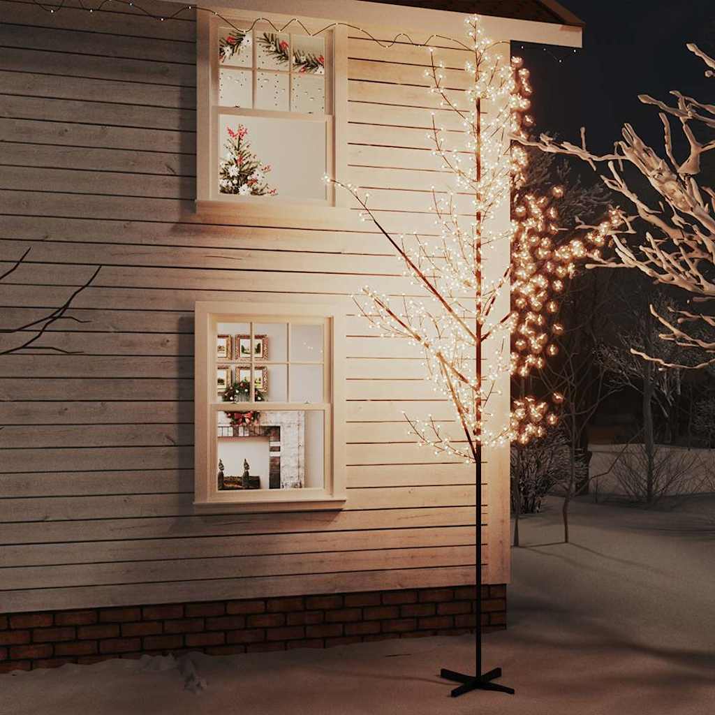 Led-Baum Mit Kirschblüten Warmweiß 368 Leds Weiß Und Blau