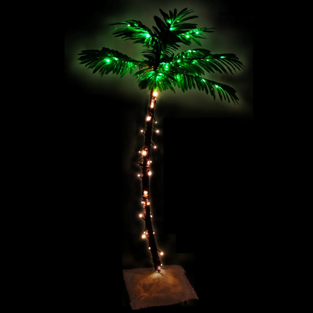 Künstliche Palme Led Warmweiß 72 Leds Blau