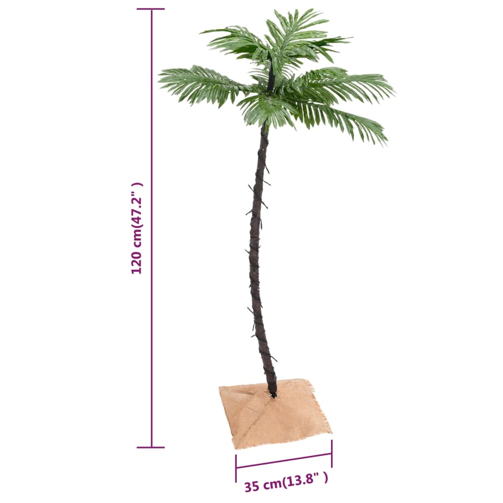Künstliche Palme Led Warmweiß 72 Leds Blau
