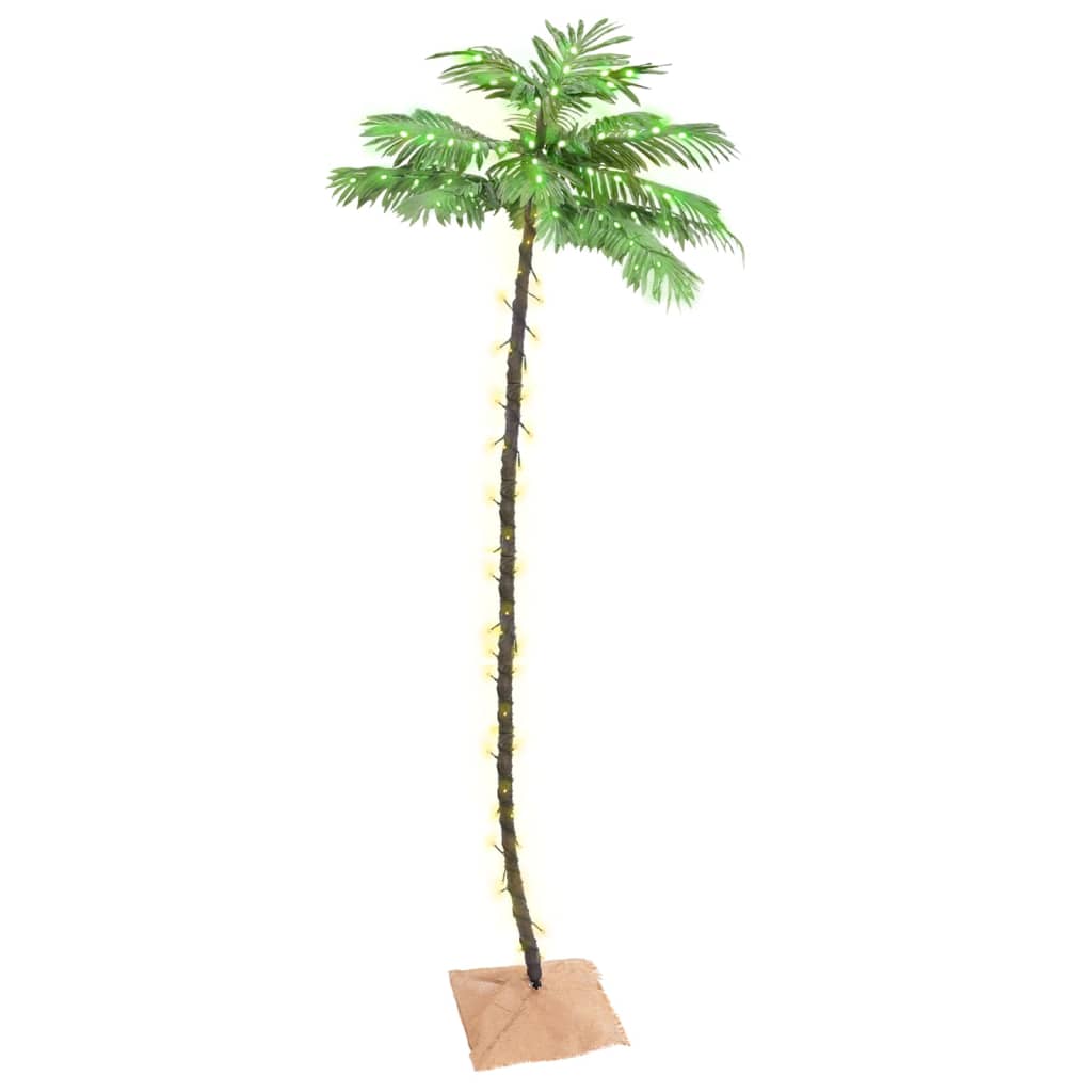 Künstliche Palme Led Warmweiß 72 Leds Blau